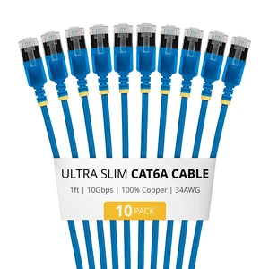 10-PACK OF ULTRA SLIM CAT6A CABLES IS IDEAL FOR MULTIPLE SETUPS; 10GBPS ETHERNET 10-PACK OF ULTRA SLIM CAT6A CABLES IS IDEAL FOR MULTIPLE SETUPS; 10GBPS ETHERNET