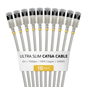 10-PACK OF ULTRA SLIM CAT6A CABLES IS IDEAL FOR MULTIPLE SETUPS; 10GBPS ETHERNET 10-PACK OF ULTRA SLIM CAT6A CABLES IS IDEAL FOR MULTIPLE SETUPS; 10GBPS ETHERNET