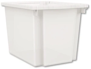 Flagship Storage Bins 1 Section 12.75" x 16" x 12" Translucent White HFMBIN12 Flagship Storage Bins 1 Section 12.75" x 16" x 12" Translucent White HFMBIN12