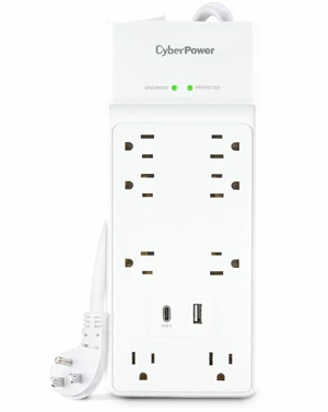 CyberPower P806UC15 8-Outlet 2-USB Port 2400J Surge Protector Power Strip CyberPower P806UC15 8-Outlet 2-USB Port 2400J Surge Protector Power Strip
