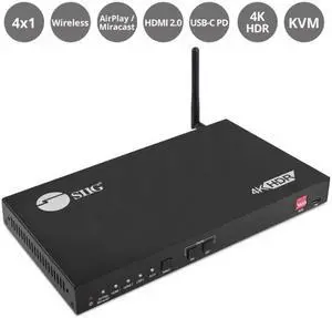 SIIG AC CEH25Z11S1 4x1 MultiVideo HDMI 20 Presentation Switcher Brown Box
