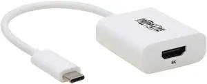 USB C TO HDMI ADAPTER 8K60HZ HDR 4:4:4 HDCP 2.3 WHITE M/F 6IN