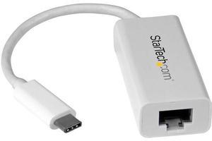 StarTech.com US1GC30W USB C to Gigabit Ethernet Adapter - White - USB 3.1 to RJ45 LAN Network Adapter - USB Type C to Ethernet (US1GC30W)