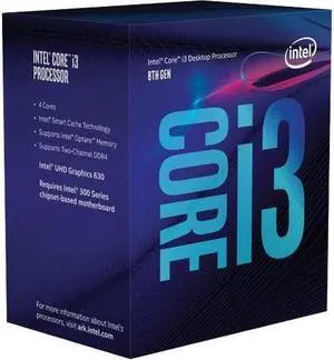 Intel CM8068403377308 Core i3 i3-8100 Quad-core (4 Core) 3.60 GHz Processor - OEM Pack
