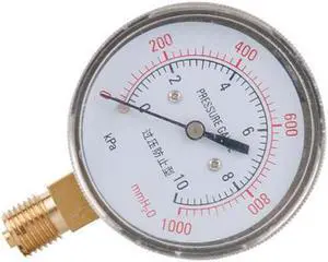 ELECALL New YE-60 0~10KPA Air Diaphragm Pressure Gauge Phosphor Bronze Film Box Pressure Gauge Positive Pressure Meter