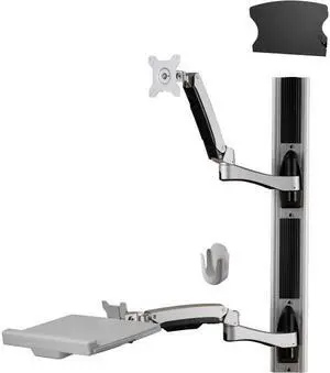 Amer Networks  Sit-Stand Combo Workstation Wall Mount System with Extended Display Arm