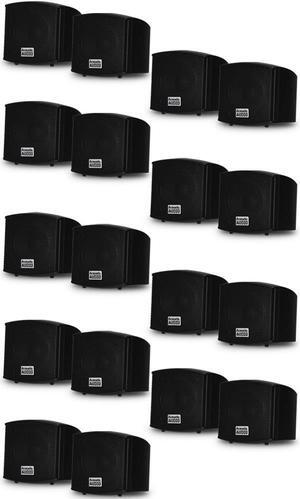 Acoustic Audio AA321B Mountable Indoor Speakers 3600 Watts Black 9 Pair Pack AA321B-9Pr