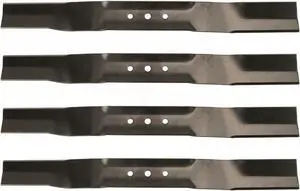 (4) USA Mower Blades TB22BP Medium Lift for Toro® 104869703 108976402P Length 21-11/16 in. Width 2-1/4 in. Thickness .150 in. Center Hole 7/16 in. 22 in. Deck