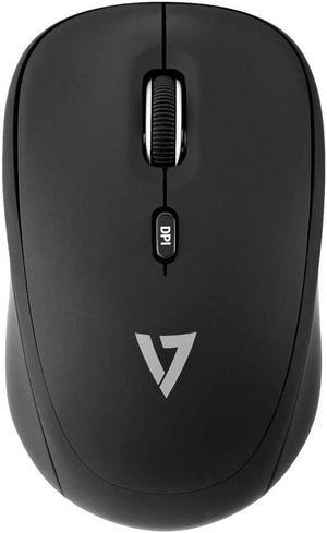 V7 MW100-1E Black 4 Buttons Tilt Wheel USB RF Wireless Optical 1600 DPI Ambidextrous Mouse