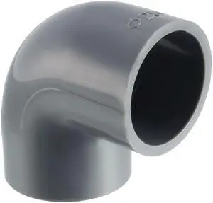 PVC Pipe Fitting 25mm Slip Socket 90 Degree Elbow Coupling Connector Gray 5Pcs