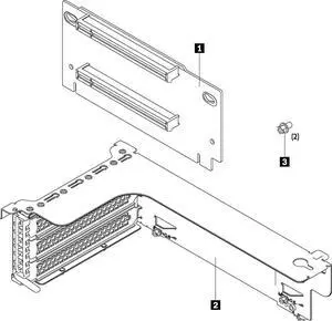 Lenovo ThinkSystem SR550/SR590SR650 x16/x8 PCIe FH Riser 1 Kit