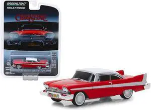 1958 Plymouth Fury Red with White Top "Evil Version" "Christine" (1983) Movie 1/64 Diecast Model Car by Greenlight