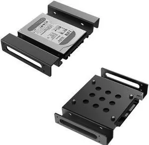 Aluminum Alloy 5.25 Inch to 2.5/3.5 Inch Hard Drive Disk HDD SSD Coverter Adapter Mounting Bracket Bay with Screws and Rubber