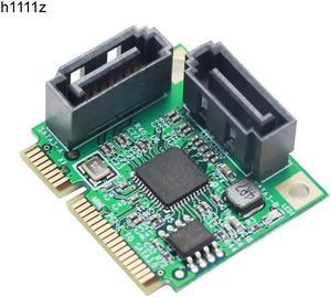 Mini PCI Express SATAIII 3.0 6Gbps ASM1061 Controller Card Mini PCIE 2 port SATA 3.0 Expansion Card Adpater Adaptador for HDD