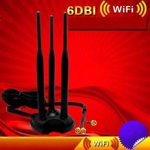 2.4G 5.8G 6dBi Omni WiFi WLAN Antenna Dual Band RP SMA Extension Cable Length 2M