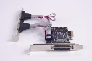 PCI E to 2 Ports Serial RS 232 + 1 Port Parallel Controller Card MCS9901 Chipset