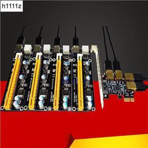 NEW add in card PCIe 1 to 4 PCI express 16X slots Riser Card PCI E 1X to 4 PCI e slot Adapter USB 3.0 Port Multiplier for Mining