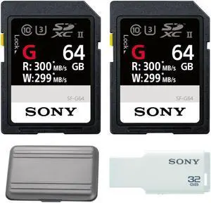 Sony G-Series Media Bundle (64GB G-series (2-Pack) with 32GB USB Flash Drive)