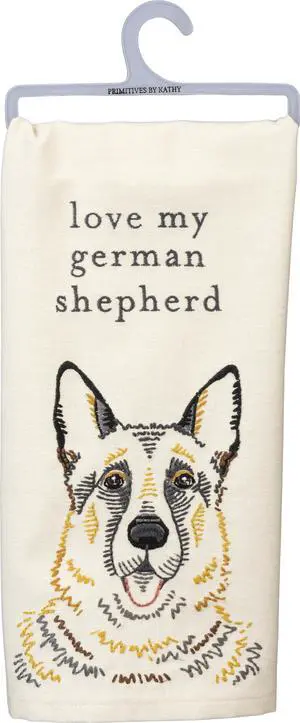 Primitives by Kathy Love My German Shepherd Dish Towel, 26" Primitives by Kathy Love My German Shepherd Dish Towel, 26"