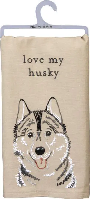 Primitives by Kathy Love My Husky Dish Towel, 26" Primitives by Kathy Love My Husky Dish Towel, 26"