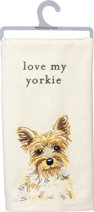 Primitives by Kathy Love My Yorkie Dish Towel, 26" Primitives by Kathy Love My Yorkie Dish Towel, 26"