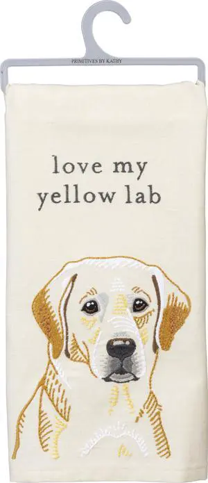 Primitives by Kathy Love My Yellow Lab Dish Towel, 26" Primitives by Kathy Love My Yellow Lab Dish Towel, 26"