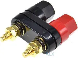 2PCS Dual Banana plugs Couple Terminal blocks Red Black Connector 4mm jack audio Amplifier Terminal Binding Post Speaker socket