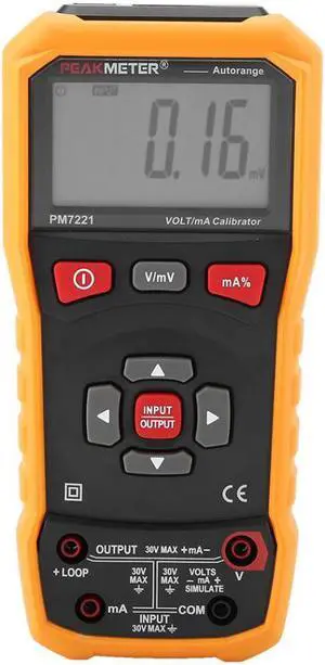 PEAKMETER PM7221 Professional Digital Calibrator DC Voltage Current Digital Calibrator 0-10V 0-24mA Voltage Tester