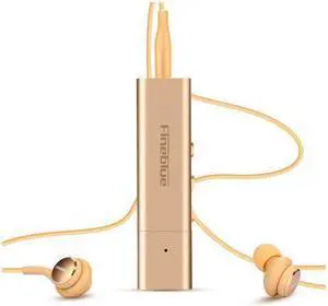 Fineblue W688 Bluetooth earphone Sport Bluetooth 4.1 Wireless HiFi Business Collar Clip-on Bluetooth Stereo Music headset (Gold)