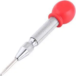 5.12" HSS Center Punch Stator Punching Automatic Center Pin Punch Spring Loaded Marking Drilling Impact Hole Punch Drill Bit - Silver