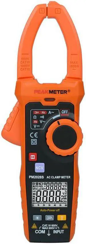 PEAKMETER PM2028S Smart 6000 counts Digital Clamp Meter Multimeter Frequency Resistance LPF Non Contact Voltage Continuity Automatic
