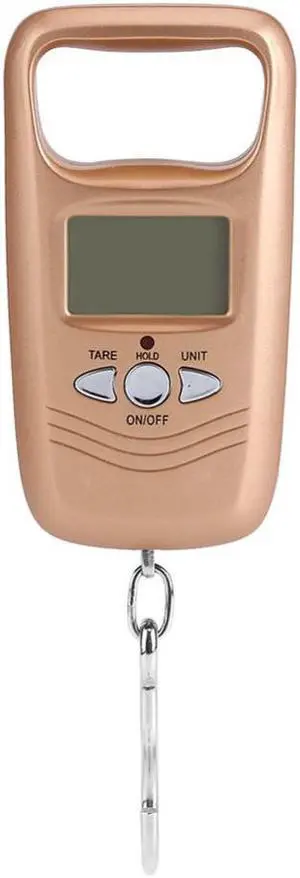 WH-A17L 50KG Digital Hanging Scale Double Accuracy Portable Electronic Pocket Scale Hanging Luggage Weighing Steelyard Scale - Gold