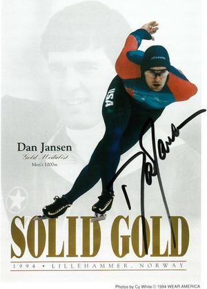 Dan Jansen signed 1994 Norway US Olympics Gold Medal 5x7 Photo- JSA Hologram #DD64338