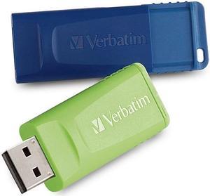 Verbatim Store 'n' Go USB Flash Drive, 99812, 64GB, 2/PK, Blue, Green