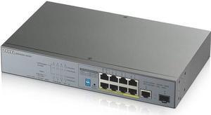 ZyXEL 8-port GbE Unmanaged PoE Switch with GbE Uplink GS130010HP