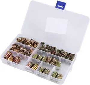65Pcs Iron Inside Hex Drive Head Screws Insert Nuts Threaded for Home Use Hardware Tools