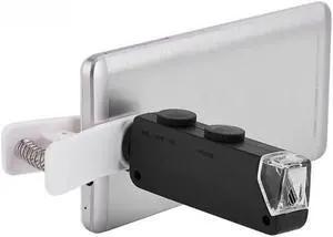 60X-100X Zoom LED Microscope Lens with Clip for Mobile Phones