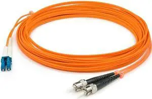 AddOn 15m LC (Male) to ST (Male) Orange OM1 Duplex Fiber OFNR Patch Cable