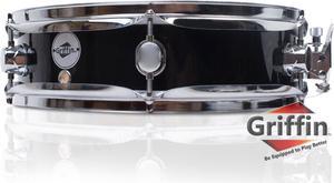 Piccolo Snare Drum 13" x 3.5" by GRIFFIN | 100% Poplar Wood Shell with Black PVC & White Coated Drum Head | Drummers Acoustic Marching Kit Percussion Instrument with Snare Strainer Throw Off Set