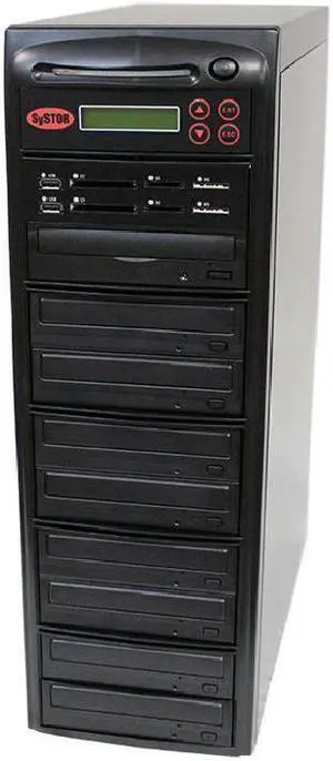 Systor Blu-ray BDXL Multi Media Center PLUS - Flash Memory Drive (USB/SD/CF/MS/MMC) to Disc Backup + 1 to 8 SATA CD/DVD/BD Duplicator (PMBC-P-BD-08)
