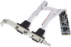 IO CREST 2 Port RS-232 DB9 Serial M.2 B+M Key Controller Card