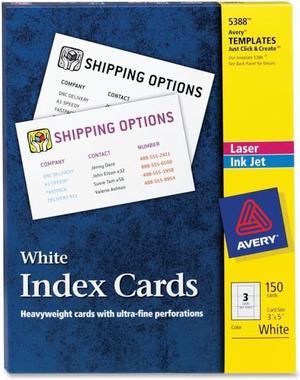 Avery Printable Index Cards 3 X 5 White 150/Box 05388