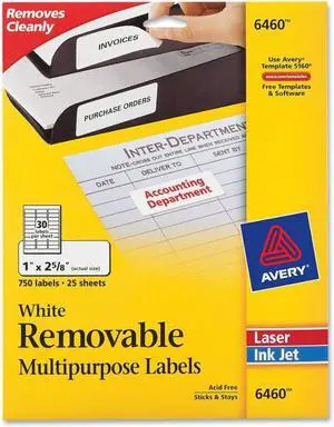 Avery Label,Lsr,750/Pk,Wh 6460