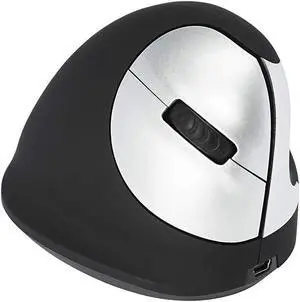 R-Go Tools Wireless Vertical Ergonomic Mouse, Medium, Right Hand - Black