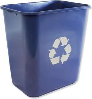 IMPACT IMP 7702 BLU-R Soft-Sided Recycle Logo Plastic Wastebasket, Rectangular, 28 qt, Polyethylene, Blue