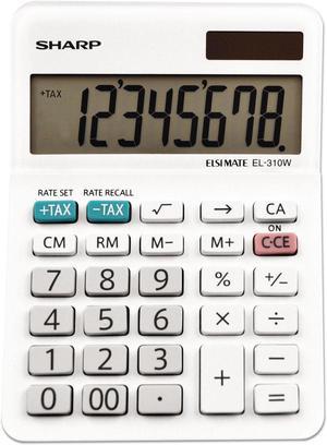 Sharp EL-310WB Mini Desktop Calculator 8-Digit LCD EL310WB