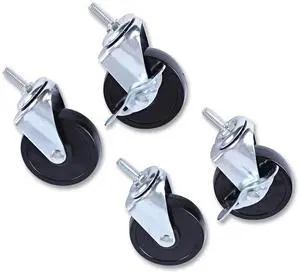 Optional Casters For Wire Shelving, 125 lbs./Caster, Black, 4/Set