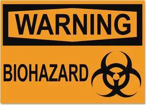 Headline Sign OSHA Safety Signs WARNING BIOHAZARD Orange/Black 10 x 14 5498