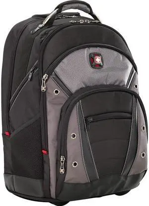 wenger luggage synergy wheeled 16" backpack laptop bag, black/grey, one size