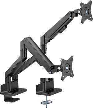 Amer Mounts Hydralift Arm Mechanism (Black) - Dual Arm Counterbalanced Articulating Monitor Mount - Clamp and Grommet Included - Support up to 9kg per display - HYDRA2GB